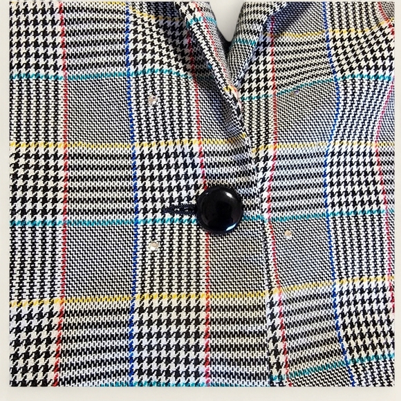 Vintage Azzurri Women's Blazer with Rhinestones & Plaid Pattern –‎ Size 14 - Picture 3 of 7